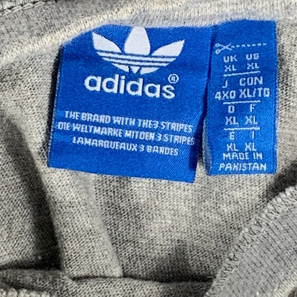 Adidas T Shirt Mens‎ Extra Large White Gray Trefoil Logo Short Sleeve Crewneck